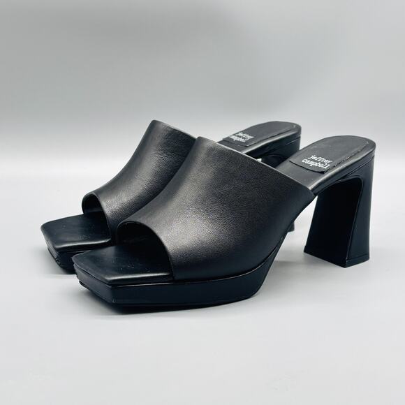 Jeffrey Campbell Shoes Womens 6 Black Platform Caviar Mules Heels Square Toe - Picture 3 of 12